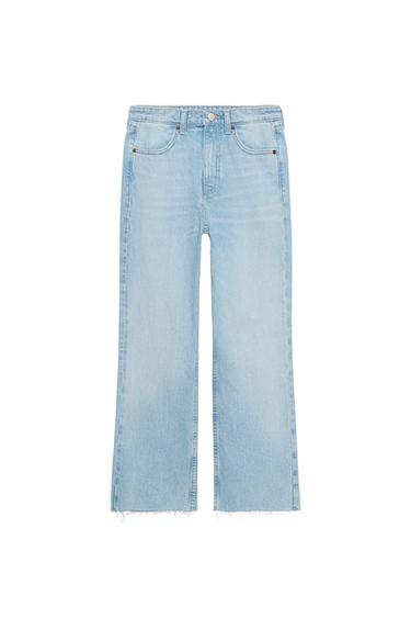 Z1975 HIGH-WAIST MINI bell bottom JEANS - Light blue by Zara
