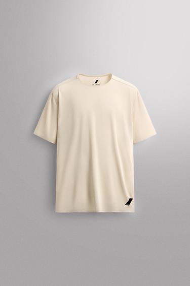 TECHNICAL COLOUR BLOCK T-SHIRT - Oyster-white by Zara
