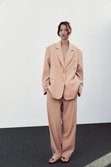 TROUSERS WITH AN ELASTICATED WAISTBAND - Pale pink by Zara - Image 0