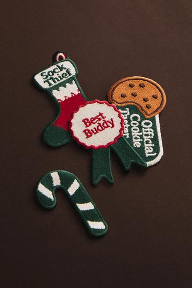 THERMO-ADHESIVE CHRISTMAS PATCHES (PACK OF 4) - Brown by Zara