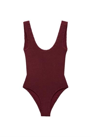 TEXTURED SWIMSUIT - Brown by Zara