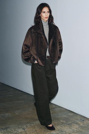 DOUBLE-FACED JACKET ZW COLLECTION - Dark brown by Zara