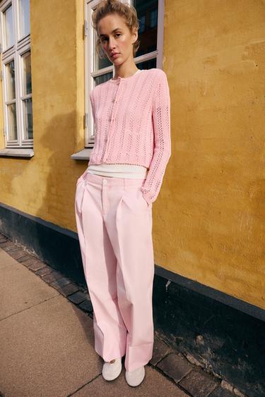 CHINO TROUSERS WITH DARTS - Pink by Zara