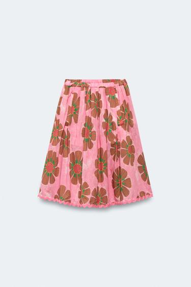 6-14 YEARS/ LIMITED EDITION FLORAL PRINT MIDI SKIRT - Printed by Zara