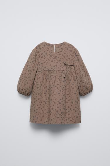 TEXTURED PRINTED DRESS - Brown by Zara - Image 0