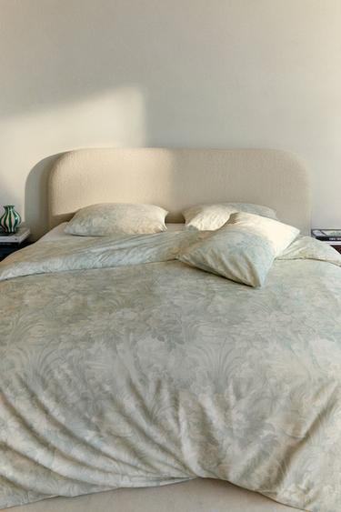 DUVET COVER WITH FLORAL AND BRANCH PRINT - Light green by Zara