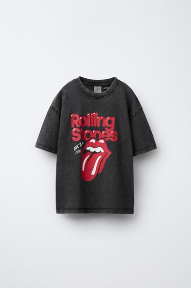 ROLLING STONES © WASHED-EFFECT T-SHIRT - Dark anthracite by Zara