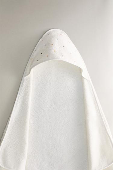 STARS HOODED BABY TOWEL - Oyster-white by Zara - Image 0