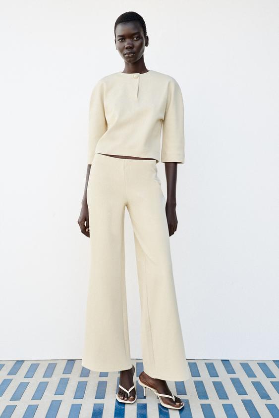 CROPPED SWEATSHIRT - Ecru by Zara - Image 0
