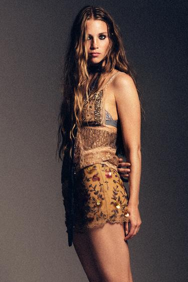 BEAD AND SEQUIN SHORTS - LIMITED EDITION - Golden by Zara - Image 0