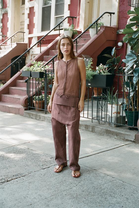 TURN-UP WAIST TROUSERS - Brown by Zara - Image 0