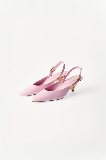 LEATHER SLINGBACK SHOES WILLY CHAVARRIA X ZARA - Pink by Zara