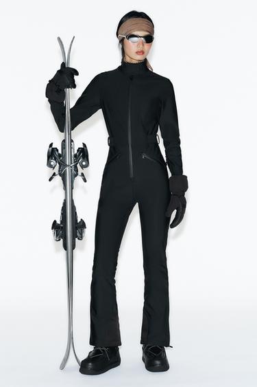 WATER-RESISTANT WINDPROOF RECCO® TECHNOLOGY SKI COLLECTION JUMPSUIT - Black by Zara