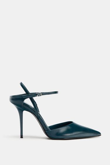 SLINGBACK HEELS WITH ANKLE STRAP - Bluish by Zara
