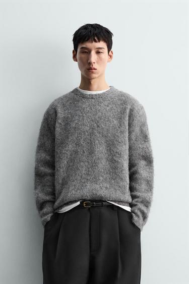 BRUSHED BOXY FIT JUMPER - Mid-grey by Zara