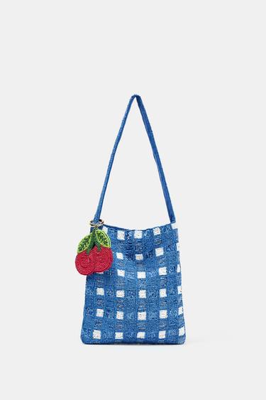 FANTASY BEADED MINI BUCKET BAG - Blue by Zara