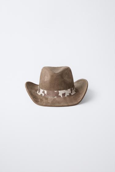 ANIMAL PRINT COWBOY HAT - Brown by Zara