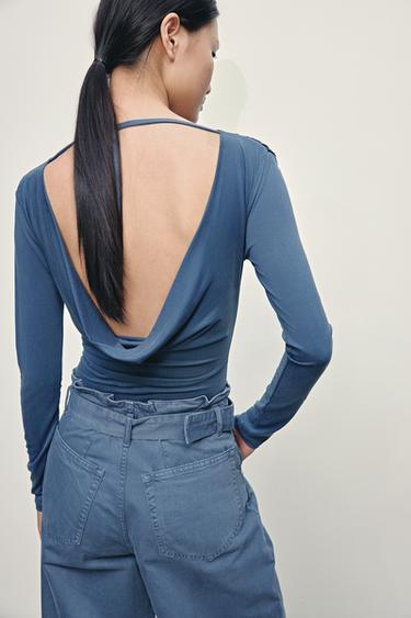 OPEN BACK BODYSUIT - Blue by Zara