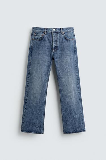 STRAIGHT-LEG BOOTCUT JEANS AARON LEVINE X ZARA - Mid-blue by Zara