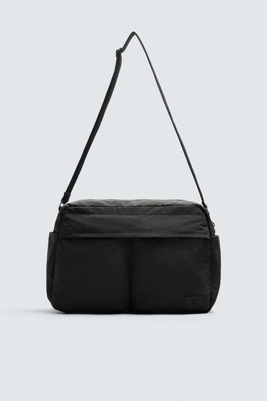 MULTI-POCKET NYLON CROSSBODY BAG - Black by Zara - Image 0