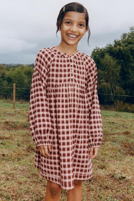 CHECK PRINT DRESS - Pink by Zara - Image 0