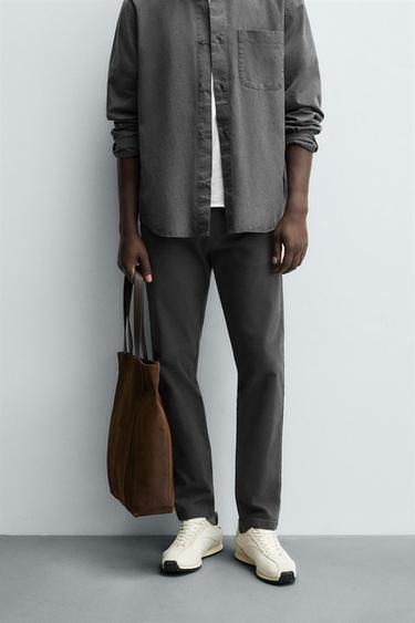 SKINNY FIT CHINO TROUSERS - Anthracite grey by Zara