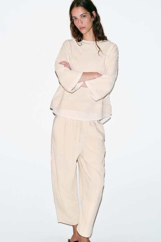 BALLOON TROUSERS - Ecru by Zara - Image 0