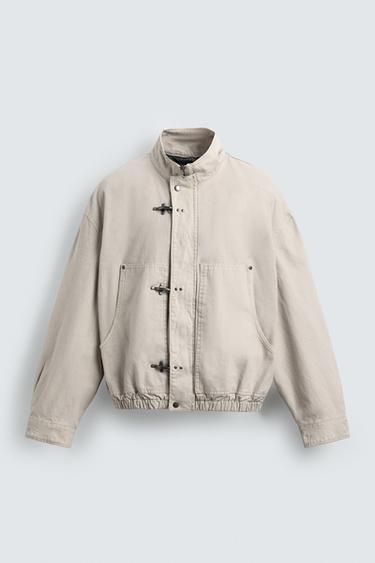 CROPPED FIT FIREMAN CLASP JACKET - Ecru by Zara