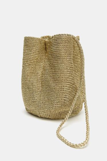METALLIC BUCKET BAG - Golden by Zara