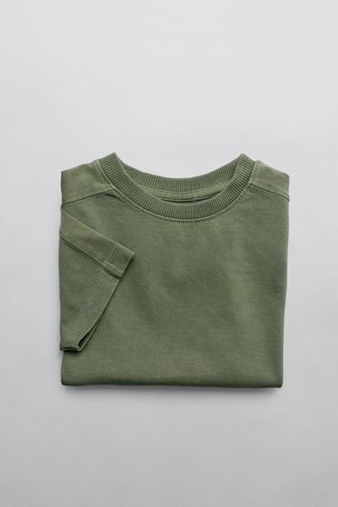 GARMENT DYE CUT-OUT T-SHIRT - Khaki by Zara
