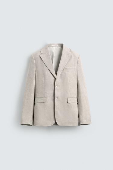 100% LINEN SUIT BLAZER - Light beige by Zara