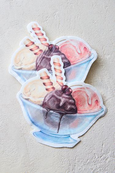 PACK OF ICE CREAM PAPER NAPKINS (PACK OF 20) - Brown by Zara