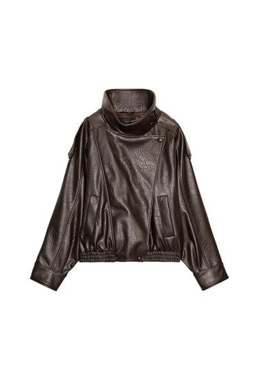 FAUX LEATHER JACKET - Brown by Zara