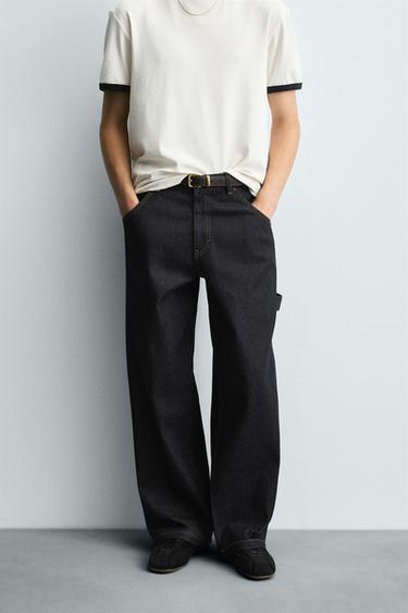 BAGGY FIT CARPENTER JEANS - Blue by Zara