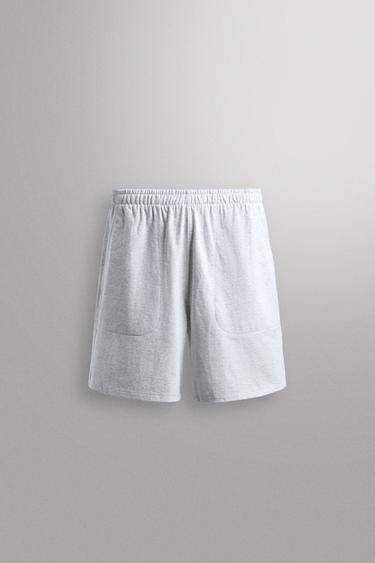 COTTON 9" JOGGER SHORTS - Grey marl by Zara