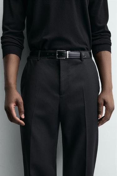 REVERSIBLE LEATHER BELT - Black by Zara - Image 0