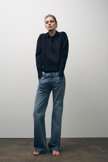 ZW COLLECTION BOOTCUT FULL LENGTH LOW RISE JEANS - Mid-blue by Zara