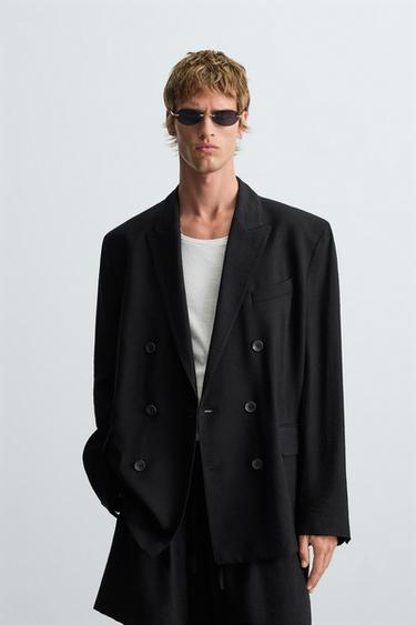 RELAXED FIT FLUID BLAZER - Blue by Zara