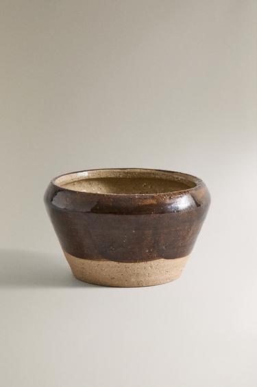 DECORATIVE STONEWARE BOWL - Khaki by Zara