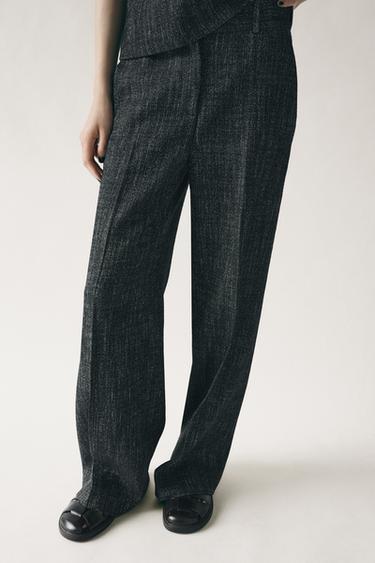 ZW COLLECTION TEXTURED TROUSERS - Black by Zara