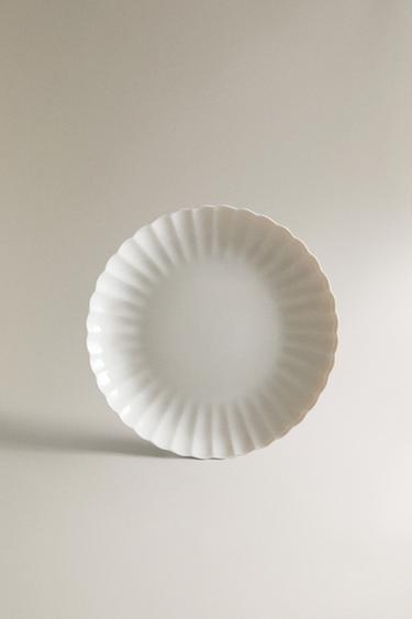 SCALLOPED PORCELAIN DESSERT PLATE - White by Zara - Image 0