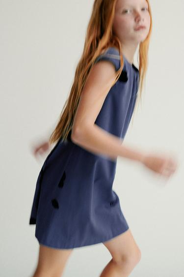 FLORAL FLOCK DRESS - Blue by Zara