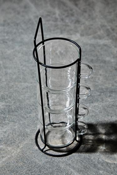 BOROSILICATE GLASS CUP TOWER (SET OF 4) - 990 by Zara