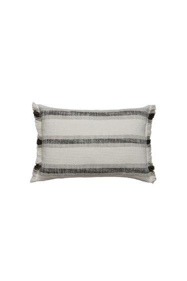 STRIPED CUSHION COVER WITH FRINGING - Stripes by Zara