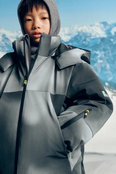 TIE DYE WATER-RESISTANT AND WINDPROOF DETACHABLE HOODIE JACKET RECCO® SYSTEM SKI COLLECTION - Grey by Zara