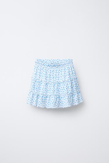 TEXTURED PRINT BERMUDA SKORT - Blue by Zara - Image 0