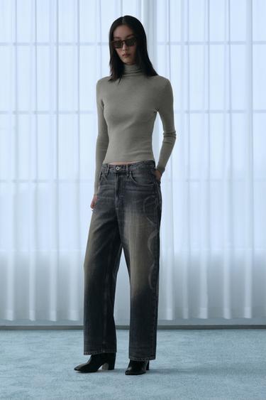 WOOL HIGH NECK JUMPER - Grey by Zara