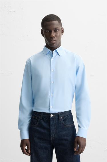 STRETCH SHIRT - Sky blue by Zara