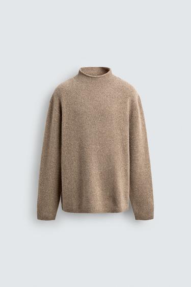 WOOL - SILK SWEATER WITH BUTTONS - Beige by Zara