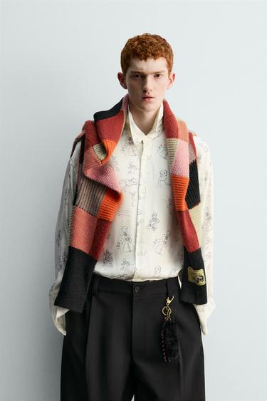 SILK - VISCOSE PETER PAN CHARACTERS SHIRT HARRY LAMBERT FOR ZARA - Oyster-white by Zara